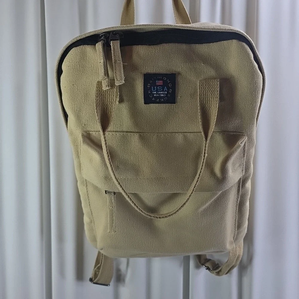 Canvas Backpack‎ Tote Gorpcore Hiking Outdoor Camping